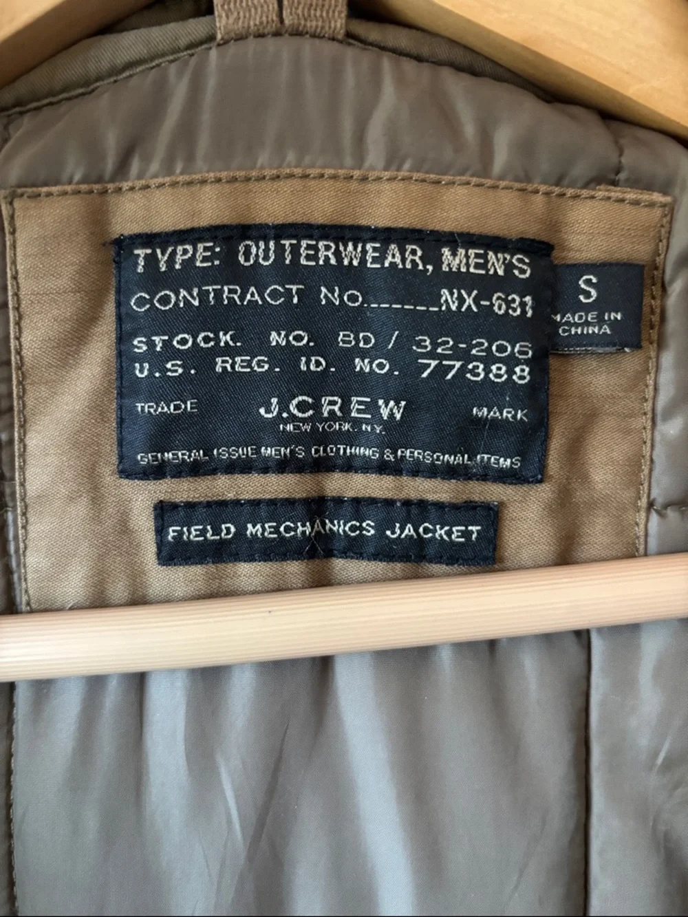 J. Crew Vintage Field Mechanics Jacket Quilt Lining Utility Military Style (S)